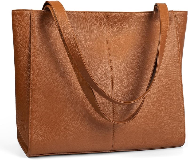 befen Genuine Leather Tote Bag for Women Work, Women's Leather Shoulder Bags Purses Satchel Handbags with Laptop Compartment - Image 1